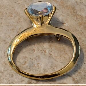 Vintage black Diamond Engagement Ring Brooch